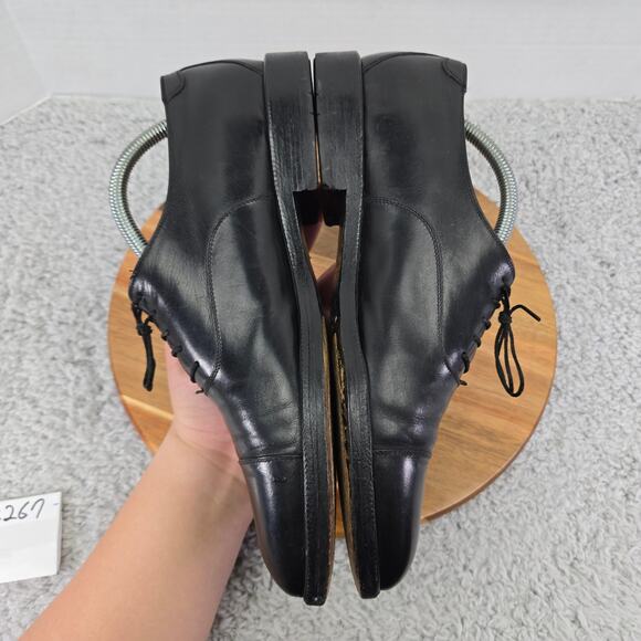 Salvatore Ferragamo Black Leather Office Daily Cap Toe Oxford Dress Shoe Men 9 D - Picture 9 of 16